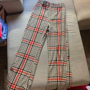 Plaid Checkered Pants in Red and Black